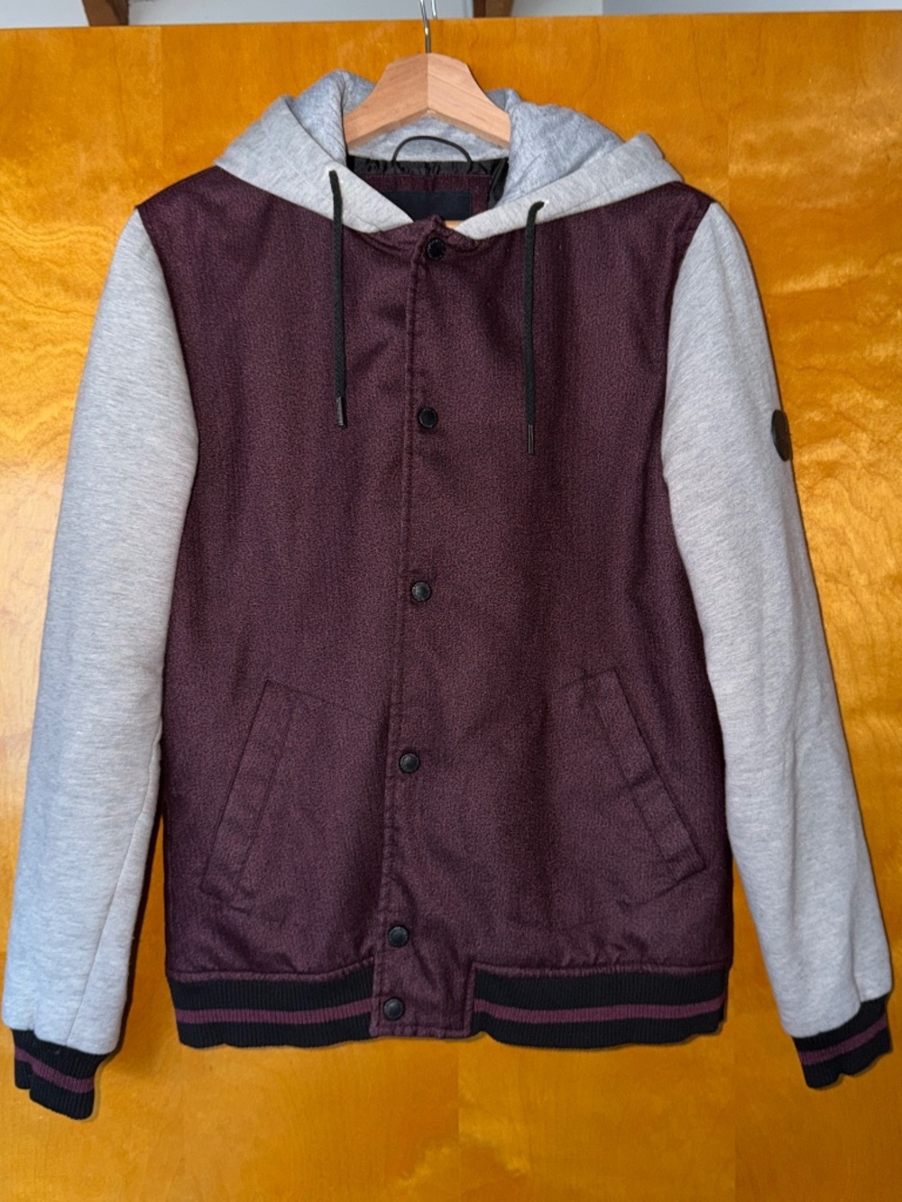Native Youth - Medium Maroon and Grey Jacket
